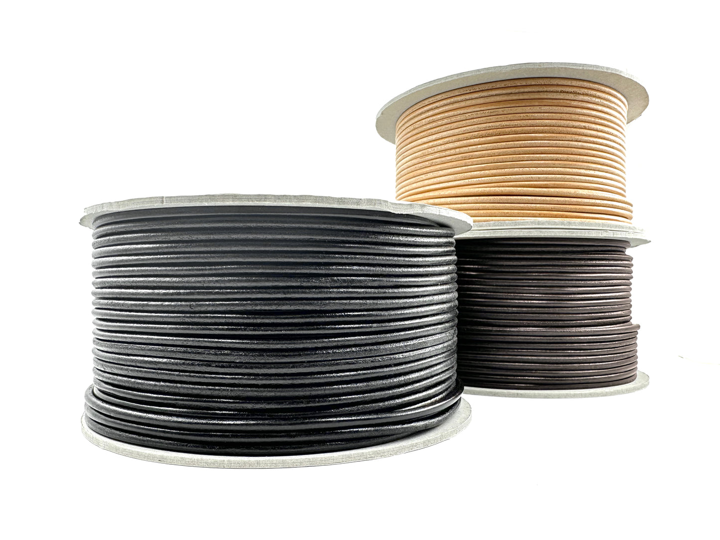 Domestic cowhide tanned round cord 3mmΦ Sold in 1M units