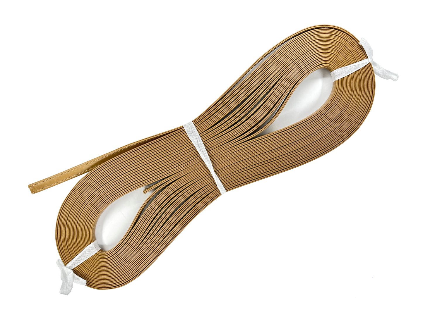 Leather double-fold tape with double stitching, 10mm, 10m random skein, K910