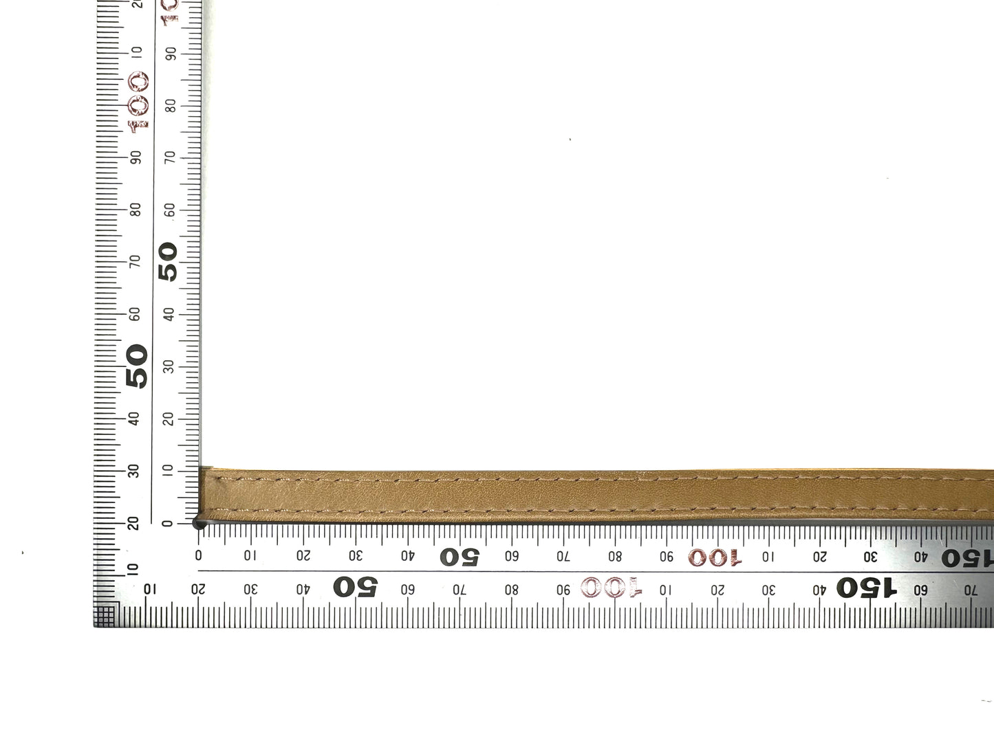 Leather double-fold tape with double stitching, 10mm, 10m random skein, K910