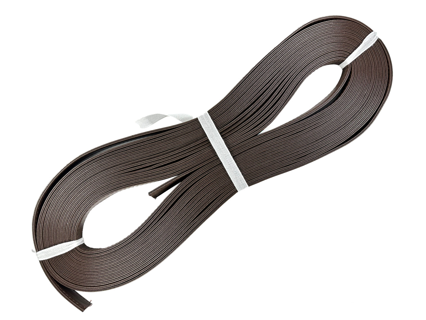 Leather four-fold tape W stitch 15mm 10M random skein K915