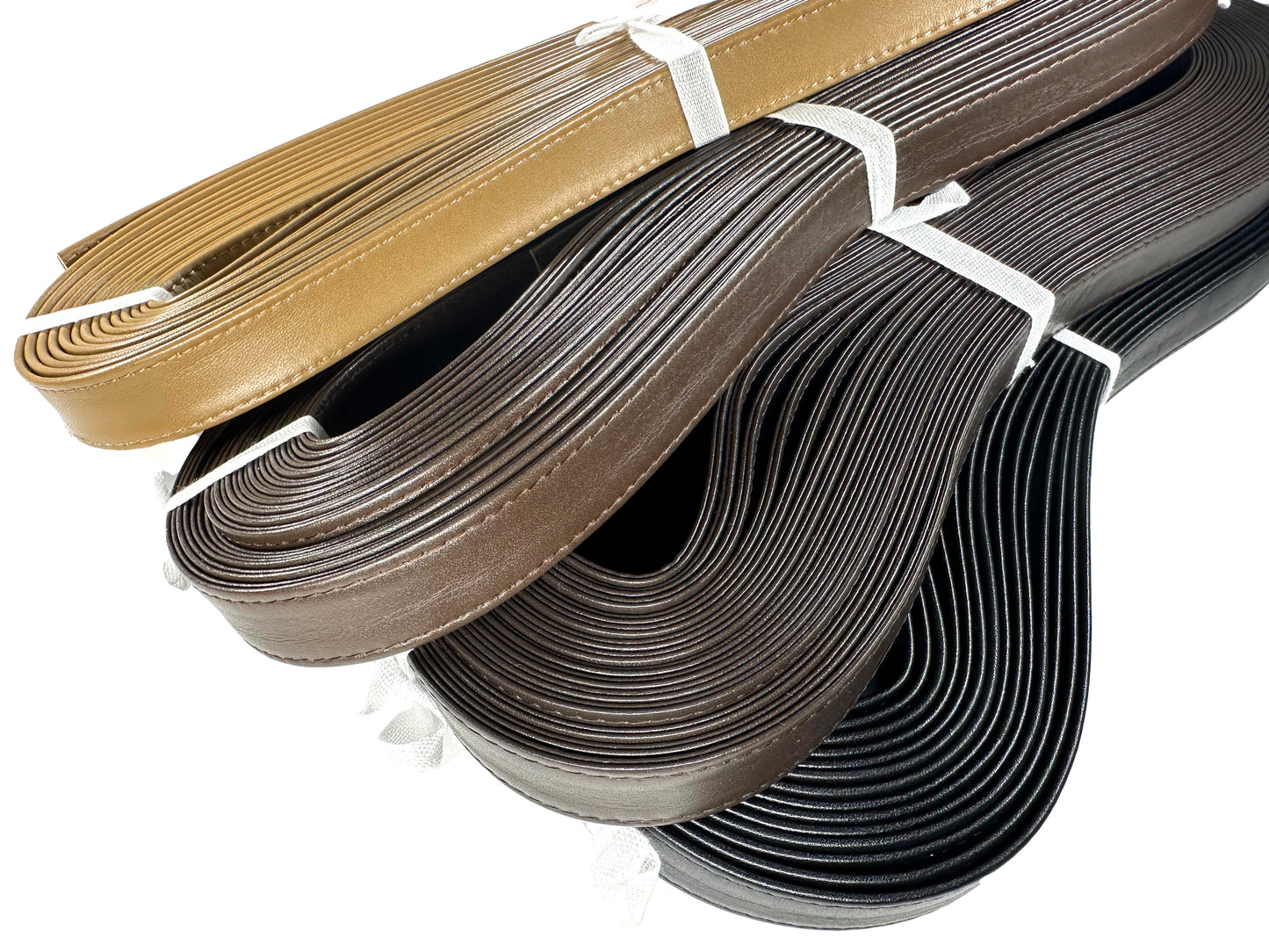 Leather two-fold tape W stitch 21mm 10M random skein K921