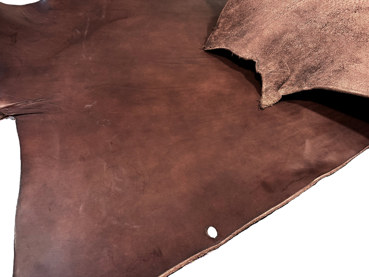 Shonan Leather Double Shoulder Thick Natural Tanned Leather #Dark Brown