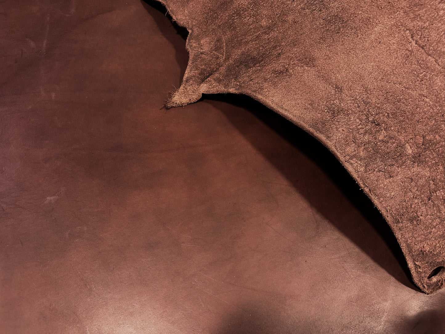 Shonan Leather Double Shoulder Thick Natural Tanned Leather #Dark Brown