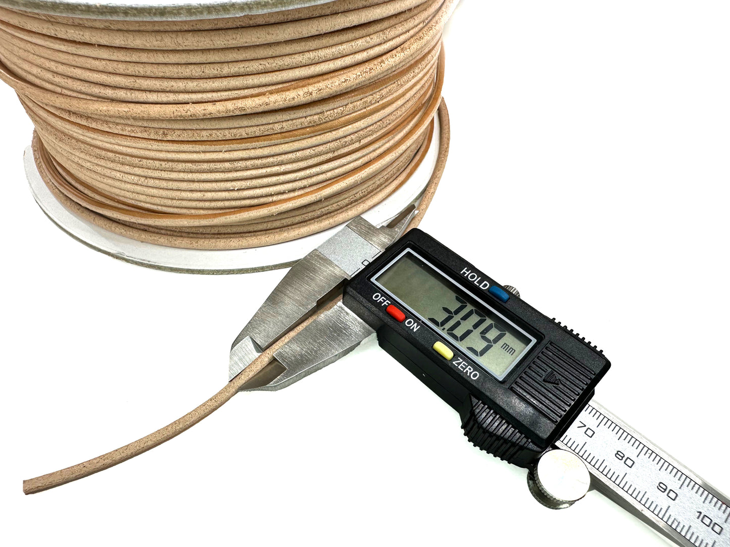 Domestic cowhide tanned round cord 2mmΦ Sold in 1M units