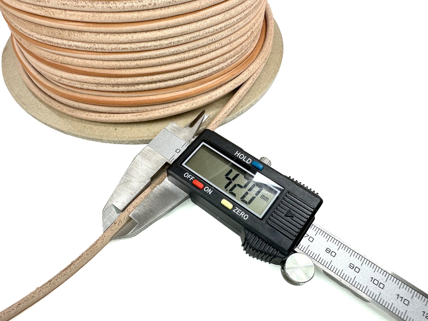 Domestic cowhide tanned round cord 2mmΦ Sold in 1M units