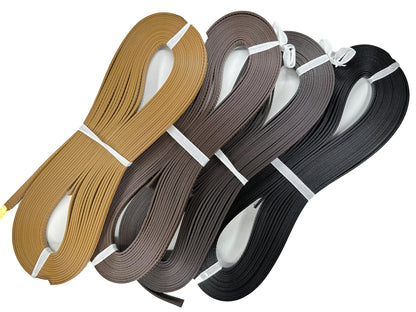 Leather double-fold tape with double stitching, 10mm, 10m random skein, K910